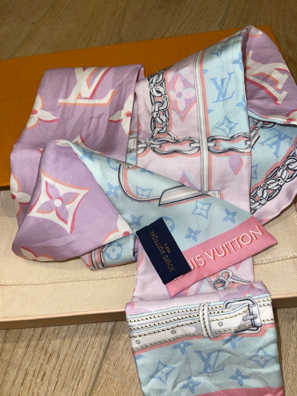 Louis Vuitton Pink and Light Blue Monogram Bandeau